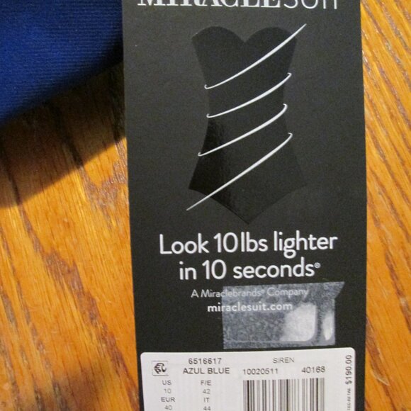 NWT Miraclesuit Swimsuit Razzle Dazzle Siren Azul Blue Sz 10 - Picture 11 of 12